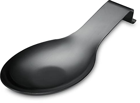 Poggia Cucchiaio Nero Opaco, Porta Cucchiaio In Acciaio Inossidabile Per Piano Cottura, Porta Utensili Da Cucina Per Mestoli, Pinze, Spatola, Lavabile In Lavastoviglie (1PC-9.5 Pollici)