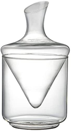 exari Juego De Enfriador De Decantador De Vino con Enfriador De Cubos De Hielo, Jarra De Vidrio, Respirador De Vino Tinto para Accesorios De Vino Tinto Y Blanco, Cócteles Y Suministros De Bar