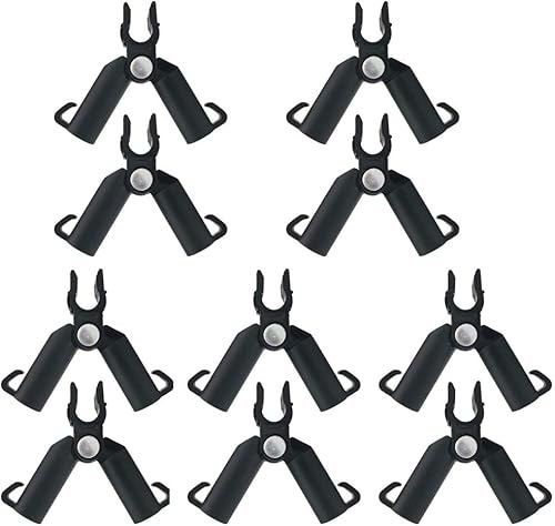 10PCS Adjustable Garden Trellis Swivel Clips (for 11mm Rod, Type A) | Plant Sticks Holder Clips Rod Connector for Plastic Coated Canes Climbing Rattan Vine