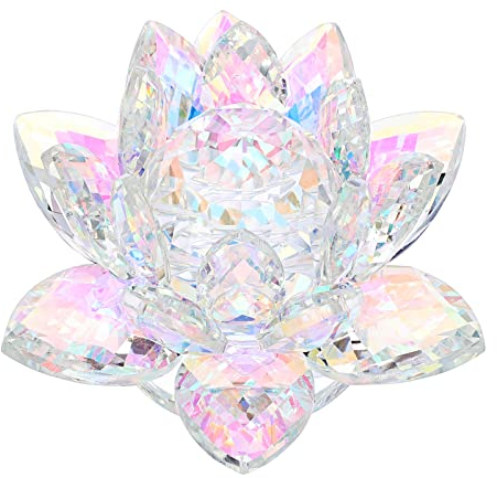 OwnMy 4 Inch Sparkle Crystal Lotus Flower Figurines Lotus Flower Ornament