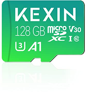 KEXIN 128GB Micro SD Card, Micro SDXC Memory Card for 4K Camera Pro, UHD Video for GoPro, Action Camera, Drone, Smartphone, R/W up to 90/35MB/s TF Card UHS-1, U3, A1, V30, SD Adapter Include