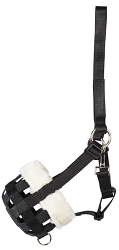 PFIFF 102979 Maulkorb Fressbremse, Kopfstück Kunstfell, Schwarz Pony