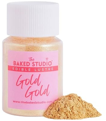 The Baked Studio - Original Edible Glitter Lustre Dust for Cake Decorating (Gold Gold 15g)