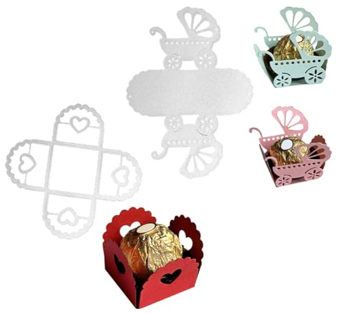 Weihnachts Süßigkeiten Box Metall Stanzschablonen,Geschenkbox Stanzschablonen Schachteln, Prägeschablone Stanzmaschine Stanzformen Schachtel Schablonen Schneiden für Hochzeit Geburtstag Süßigkeitenbox