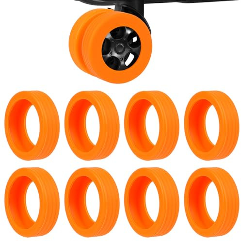 flintronic 8 Stück Gepäck-Rollenschutz, Silikon-Radabdeckung, Gepäck Räder Schutz, Wasserdichte Schutzhülle Gepäck Räder für die meisten Koffer und Gepäck-Zubehör