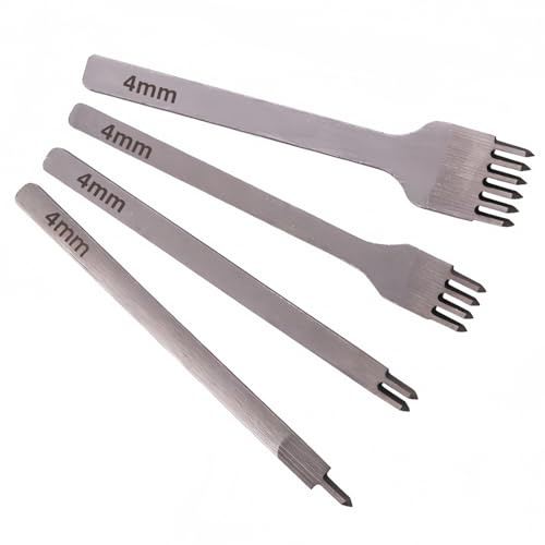 Kits de manualidades de cuero, planchas para pinchar, juego de cinceles de costura de diamante profesional de 4 mm (1/2/4/6 puntas) proyectos de bricolaje en casa o manualidades, opciones de 3/4/5/6