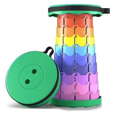 SPXTOM Klappbarer Reisestuhl, zusammenklappbarer Hocker, höhenverstellbar, tragbarer, einziehbarer Campinghocker, leicht, for Angeln im Freien, Wandern, max. 400 Pfund (Color : E)