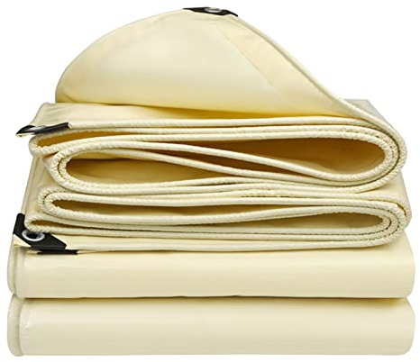 2 x 3 m/2 x 4 m/2 x 5 m/3 x 3 m, beige, strapazierfähige Abdeckplane, 500 g/m², mit Metallösen, Planen für Regenschutz, Camping, Außenabdeckung und Poolabdeckung (Unterstützung nach Maß)(1.5x1m)
