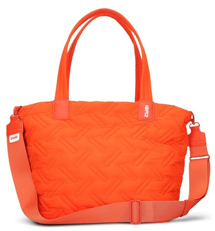 Zwei Damen Puffer Tasche Cleo CL200 gesteppter Shopper, quilted Tote Bag, ultraleicht, wasserabweisend, robust, als große Umhängetasche mit zusätzlichem langen Gurt tragbar