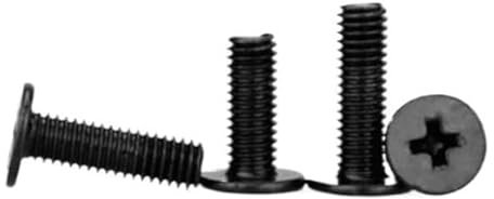 RKODRSMG 10-100 Uds. CM M1.4 M2 M2.5 M3 Acero con Cruz Negra Ultrafino superbajo Tornillo de Cabeza de oblea Plana for Ordenador portátil(10mm,M2.5 50pcs)