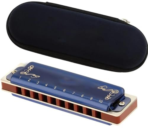 Mundharmonika Mundharmonika, 10 Löcher, 20 Töne, Diatonische Blues-Mundharmonika, Mundharmonika Mit Etui, Top-Qualität, Als Geschenk Für Spieler Und Anfänger(D Tone)