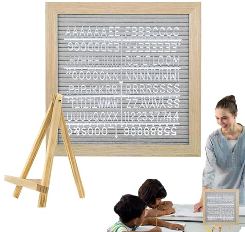 Signo de la tabla de letras, tablero de letras de fieltro,Tablero de madera sentía - Panel de letra cuadrado del día de la madre, elegante panel de anuncios para el primer día de clases