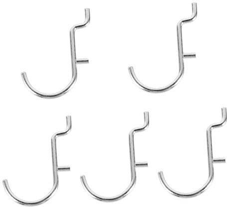 Holibanna 5pcs u Shape Stainless Steel Pegboard Hooks Heavy Duty Perforated Wall Peg Hooks for Display Racks and Shelves, Suitable for Workshop and Garage Organization