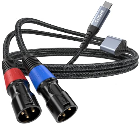 CIXUN USB C to Dual XLR Male Audio Cable,Type C to 2 XLR Male Stereo Audio Cable for Mobile Phone,Speaker, Power Amplifier,Audio Mixer (1M/3.3Ft)