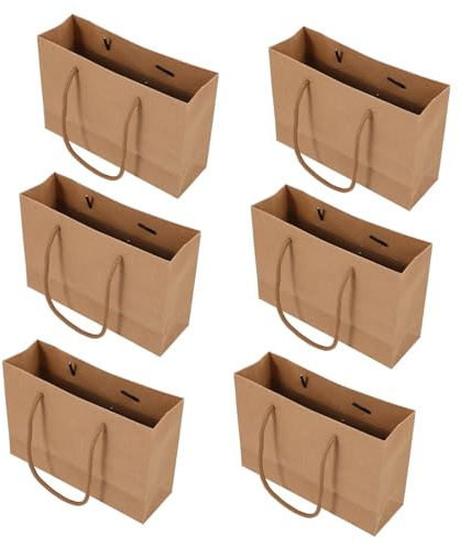 ABOOFAN 10stücke Kraftpapiertüten Tragbare Aufbewahrungstüten aus Papier Geschenktaschen für Snacks und Kleine Artikel Robuste Papiertüten