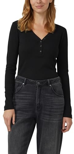 Långärmad tröja med Henley hals, 9999, 44