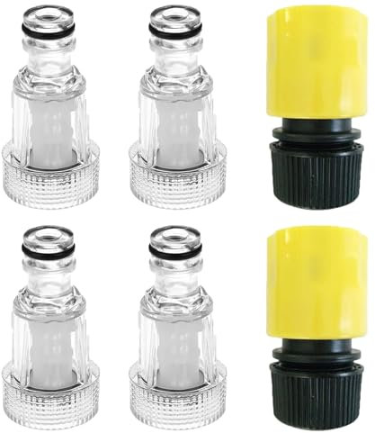 HoAhaMay 4 pcs filtro acqua per idropulitrice, filtro per tubo da giardino,filtro per tubo da 3/4 di pollice con 2 adattatori rapidi per idropulitrici,pompe da giardino,irrigazione da giardino,camper
