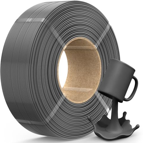 JAYO PETG Refill Filament 1.75mm, Bambu Lab-Optimiert, PETG Starke Zähigkeit FDM 3D Drucker Filament, Maßgenauigkeit +/- 0.02 mm, 1.1kg（+100g Beigabe）, Grau