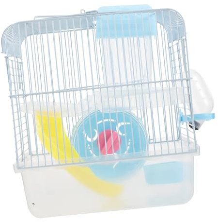 ibasenice Hamsterkäfig Draht Und Kunststoff Großzügig Mit Mehrkammerhaus Für Kleine Haustiere Zum Spielen Und Schlafen Haustierbedarf Kleintierhaus