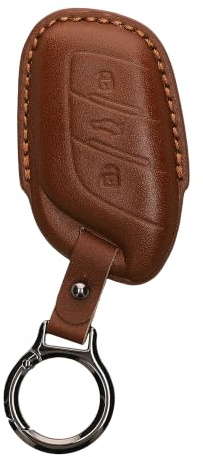kwmobile Premium Leder Autoschlüssel Schutzhülle kompatibel mit MG 3-Tasten ZS MG4 MG5 MG6 Hülle - Schlüssel Tasche - Hellbraun