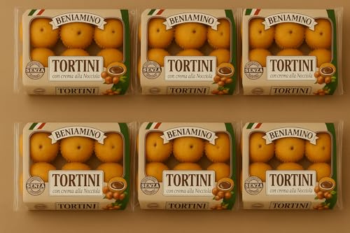 Beniamino Tortino Merendine Assortite 200g-250g Merenda Gusti Limone, Crema Latte, Yogurt, Gocce di Cioccolato, Albicocca, Crema Nocciola Confezione da 3 o 6 Pezzi (6, Crema Nocciola 250gr)
