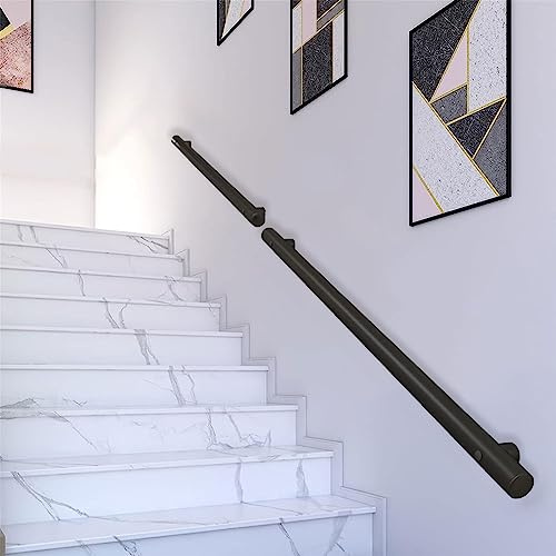 Kit corrimano per scale moderno regolabile 1 6 m ringhiera per scale interni/esterni nero opaco ringhiera da parete per scale e gradini