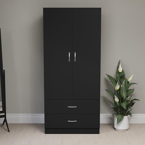 Vida Designs 2 Door 2 Drawer Wardrobe (Black)