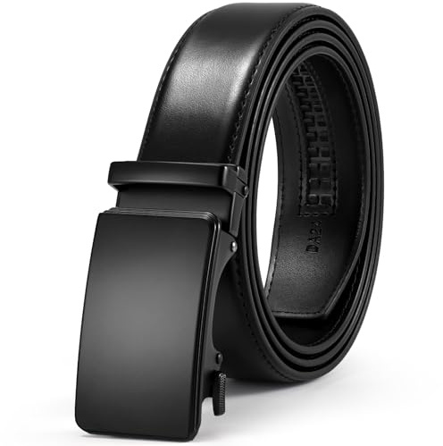 VONMELLI Gürtel Herren Ratschen Ledergürtel Automatikschließe Gürtel für Business Anzug & Jeans Arbeitsgürtel 35mm Breite Größe Angepasst