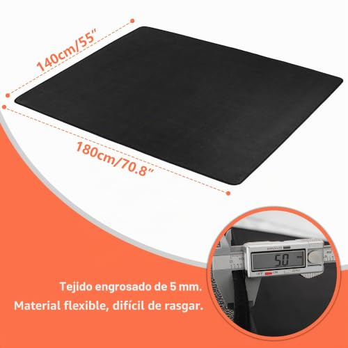 OUUTMEE 140x180CM Drum Mat, Non-Slip Soundproof Mat for Indoor Outdoor | Drum Rug, Electronic Carpet Practice Pad, Drum Accessories for Electronic/Jazz Drum Kits, Bass Pedals & Floor Protection