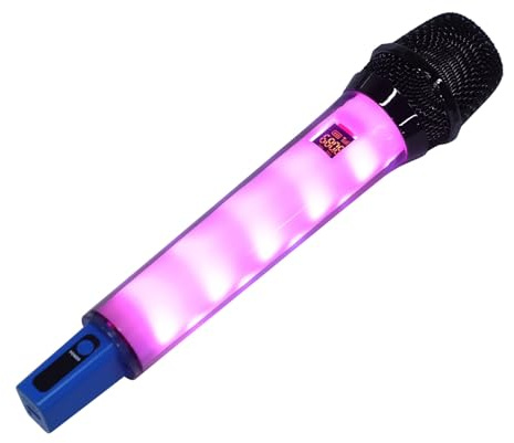 DECOMELODY Wireless Singing Microphone for Boys and Girls Fun Pretend Play Toy Handle for Indoor Stage Performance and Party Activities