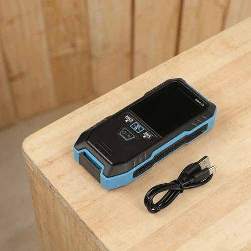WMT-10 - Misuratore di umidità per legno, 4 in 1, induttivo, per legno, intonaco e muri di mattoni, con schermo a colori da 2,4 pollici, gamma 0-75%, archiviazione dati, allarme sonoro e colore
