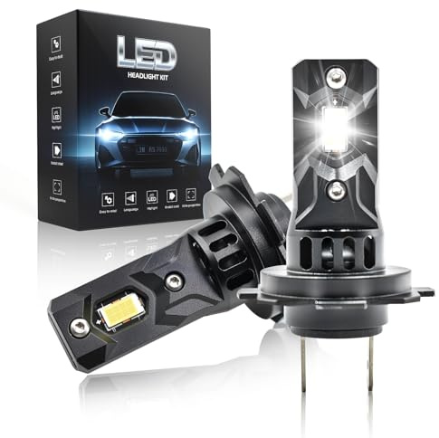 Onraying H7 LED, 55000LM 6500K Blanc Froid, 12V Ampoule H7 LED de Phares Voiture Automobile Avec Ventilateur, 900% Luminosité, 1:1 Mini Taille, IP68, Remplacemenes HalogèNes, Plug-N-Play, 2 Pièces