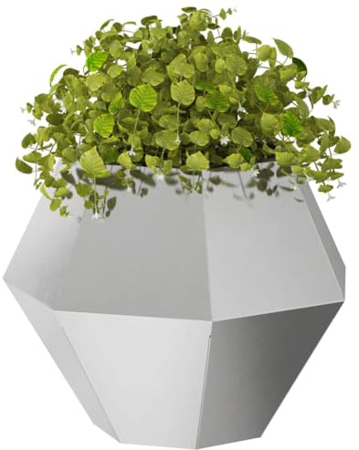 Tomostar Bac à Fleurs, Bac à Plantes Pot de Fleurs Jardinière Balcon Jardin Argent 50 x 50 x 40 cm Acier Inoxydable
