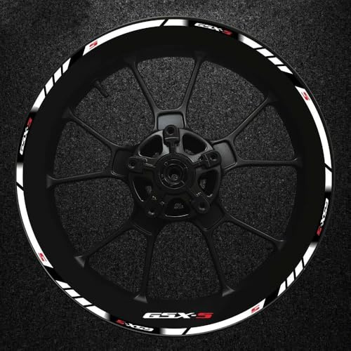 YUEYZHK Komplettes Set Motorrad Für Gsxs Radaufkleber Streifen Reflektierende Felge Für Suzuki Gsx-s Gsx-s750 Gsxs1000 750 1000 600 2024 Reflektierendes Felgenband(Color26)