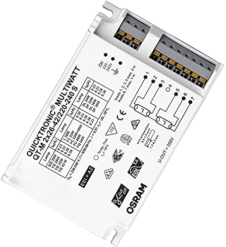 OSRAM Lamps elektronisches Vorschaltgerät (EVG), QUICKTRONIC MULTIWATT, EVG LL/KLL non-DIM, QT-M 2X26-42/220-240 S 4008321110022 Weiß
