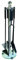 alpertec Serviteur de cheminée en acier inoxydable avec fond en verre, 1 pièce, satiné, 39130060