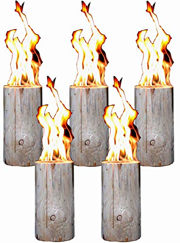 Schwedenfeuer 5 Stück Baumfackel Finnenfackel Gartenfackel Fackel H 35 cm D 14-20 cm