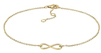 Elli dam fotsmycke fotkedja Infinity 925 sterlingsilver e silverpläterad, colore: Guld, cod. 0707242314_25
