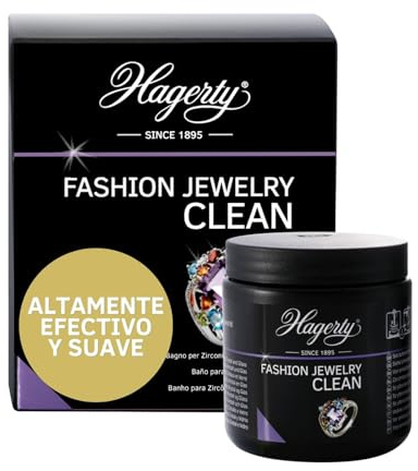 Hagerty Fashion Jewelry Clean Baño De Inmersión Para La Limpieza De Joyas 70 Ml I Suave Limpiador De Bisutería Con Piedras Circonitas, Cristal O Vidrio I Renueva El Brillo En 3 Minutos, Transparente, 170 mililitro, 1