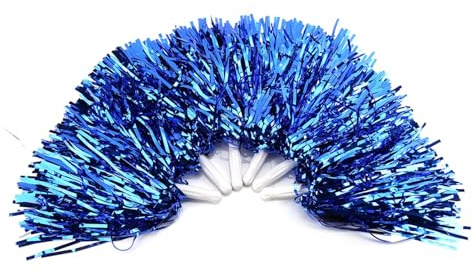6uds Animadora Pompones Danza Decoración Flores Accesorios para Fiestas Pompones Deportivos - 7 Colores ( Color : Azul )