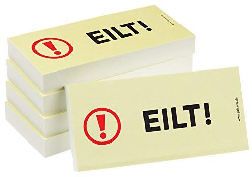 PRICARO Haftnotizen Eilt, 100 Blatt, 5 Stück