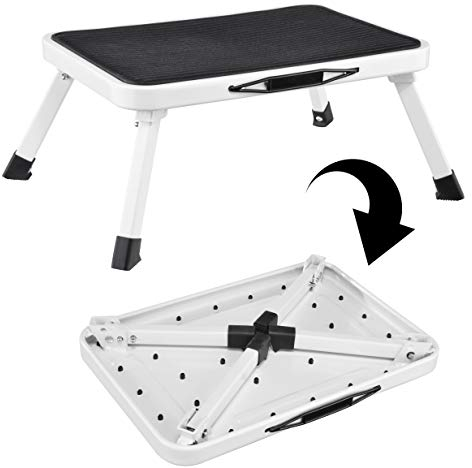 Wohnwagen Trittstufe klappbar - Tritt belastbar bis 150 kg - Camping Klapptritt mit Rutschfester Oberfläche