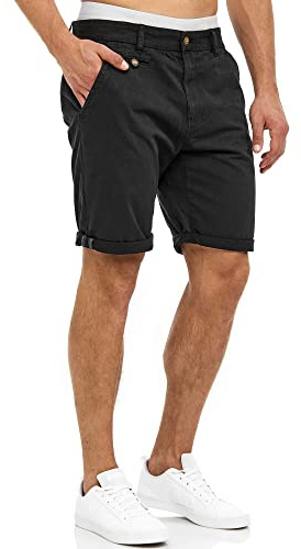 Indicode Herren Cuba leichte Chino Shorts mit Taschen aus Baumwollgemisch | Leichte Chino Shorts aus Baumwollgemisch mit Taschen, kurze Hose, Bermudas, Herrenshorts, Sommerhose, Freizeithose für Männer