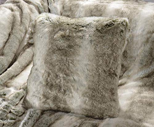 Wohnen & Accessoires Edles Premium Fellkissen aus Webpelz Grauwolf 45x45cm