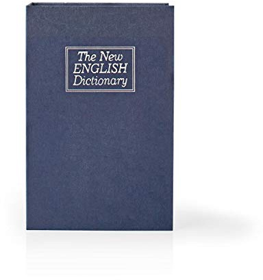 Nedis Coffre-fort en forme de livre avec serrure à clé, design dictionnaire compact, capacité de 1,6 l, 22,8 x 14,7 x 4,8 cm, construction en acier roulé, avec 2 clés de rechange