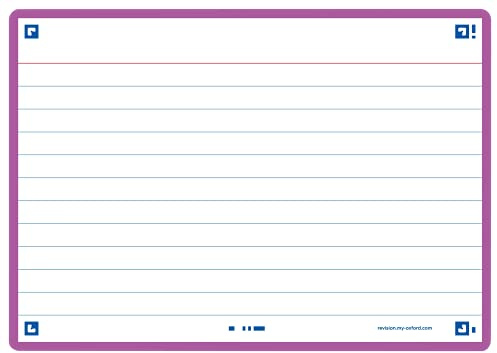 Oxford FLASH 2.0 Karteikarten A6, Lernkarten, 105x148mm, liniert, lila, 80 Blatt