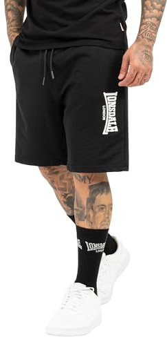 Lonsdale FRINGFORD, Pantalones Cortos Hombre, Black, Normal