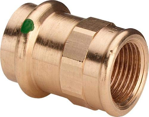 Sanpress Übergangsstück IG 18 mm x 1/2 IG Rotguss – Pressfitting für Trinkwasser & Heizungsinstallation – SC-Contur – DVGW zertifiziert