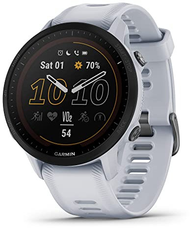 Garmin Forerunner 955 Smart Watch solare GPS con capacità di ricarica solare personalizzato per triatleti batteria a lunga durata pietra bianca