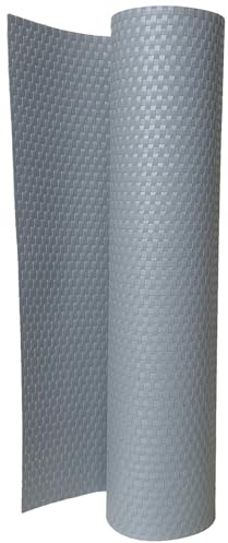 workingHOUSE Balkon Sichtschutz Meterware 60cm Hellgrau, Polyrattan | Meterware nach Bedarf zuschneidbar, UV-beständig, ohne Bohren montierbar